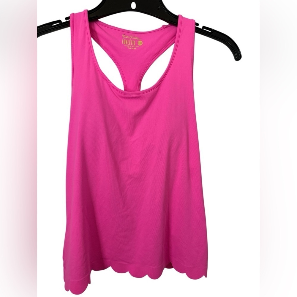 Lilly Pulitzer Claralee Luxletic Scallop Bra Tank Size XXS Aura Pink